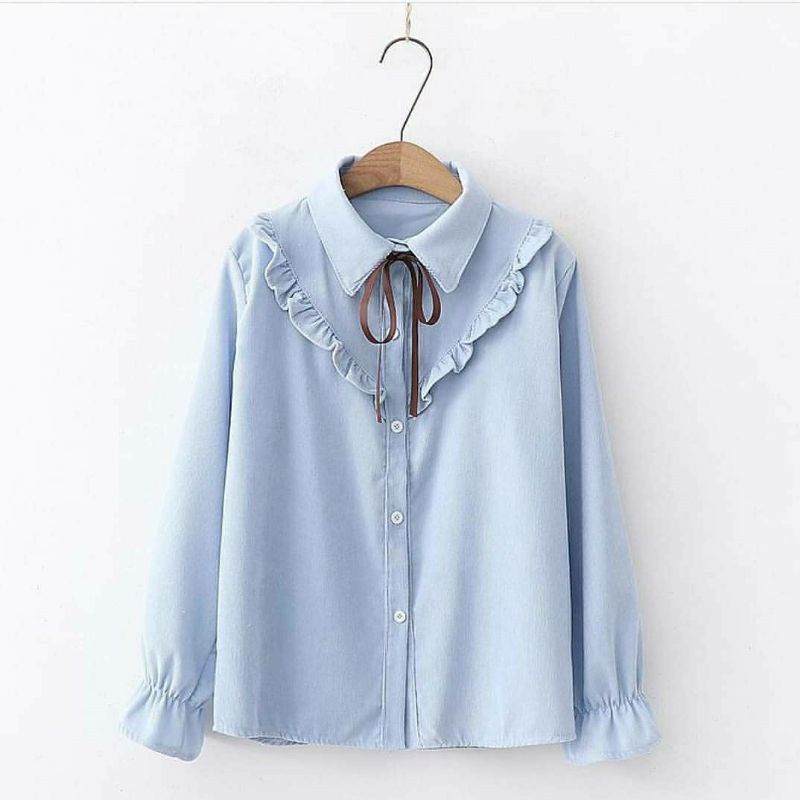 Haruka blouse - UKURAN 5L XXXL XXL XL L M S - ATASAN JUMBO - KEMEJA KOREA