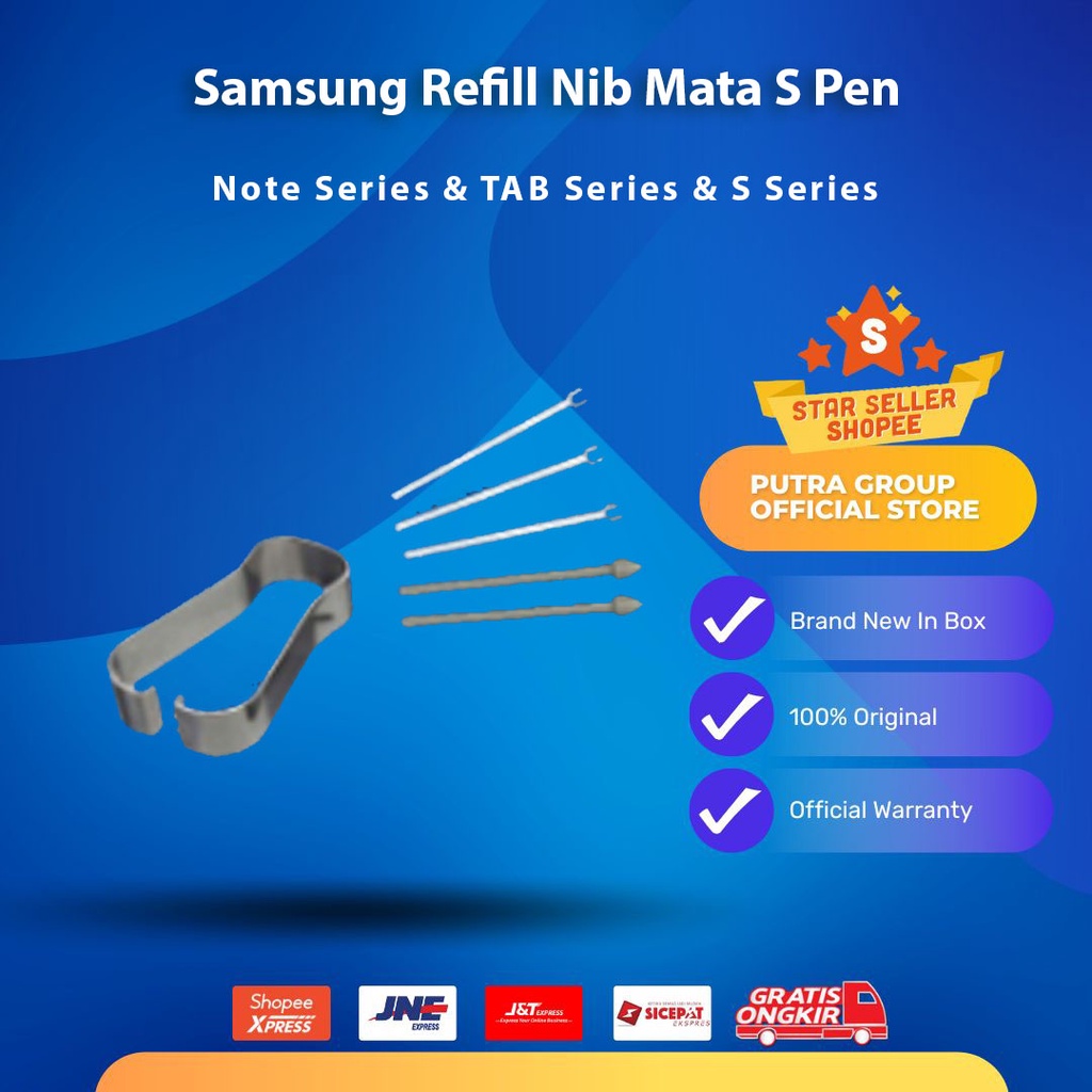 (RESMI) Samsung Nib Tip Ujung Mata S Pen Note 20 10 9 8 S22 S21 TAB S8 S7 FE S6 Lite Original