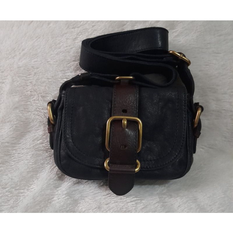tas fossil emory small black preloved vintage