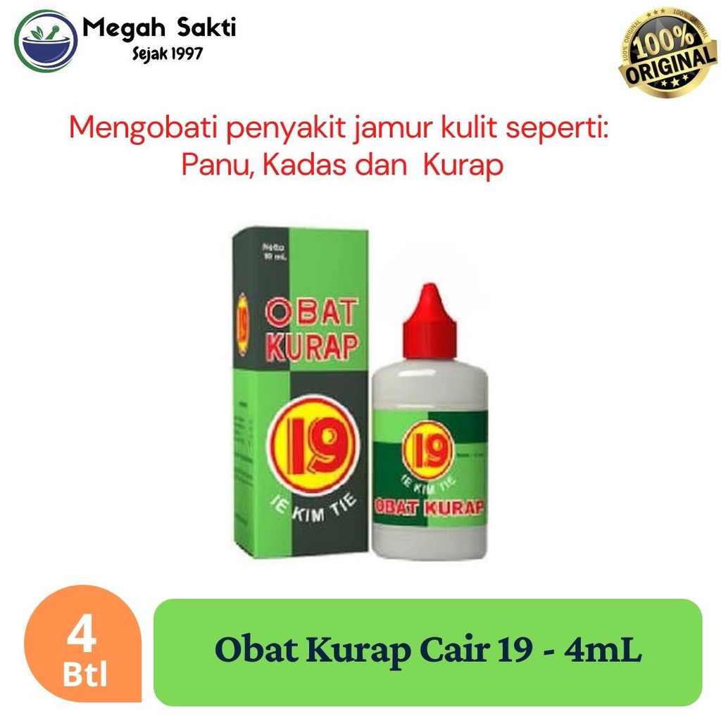 Obat Kurap Cair 19 ( 4 Botol ) - Obat Panu Pengganti Kalpanax