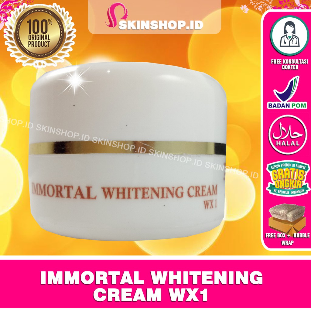 [STOK TERBARU] Immortal Whitening WX1 Cream 12.5gr Ori / Pemutih Wajah, Tabir Surya BPOM Aman