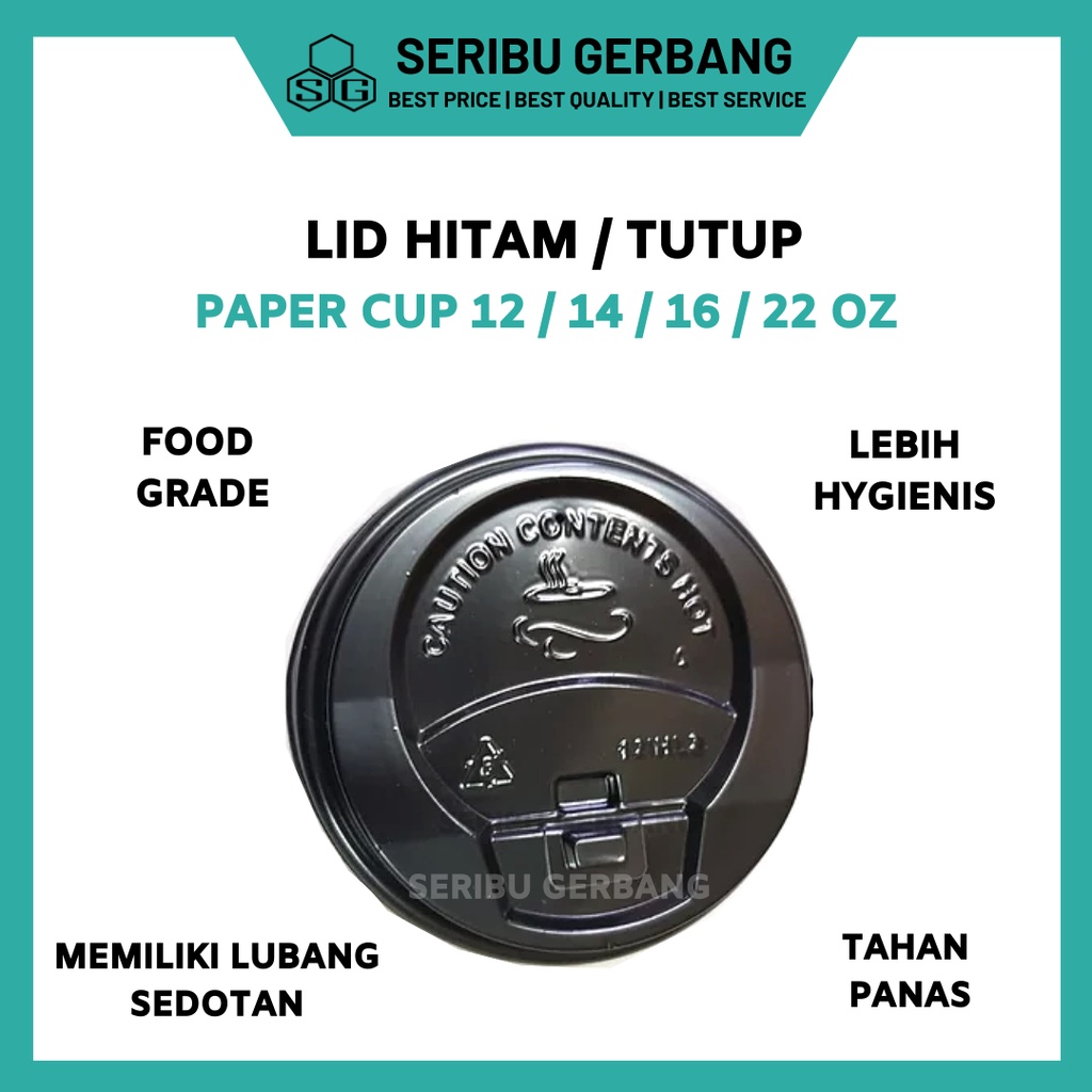 50PC TUTUP PAPERCUP LID PAPER CUP HOT 12 14 16 22 OZ GELAS KERTAS