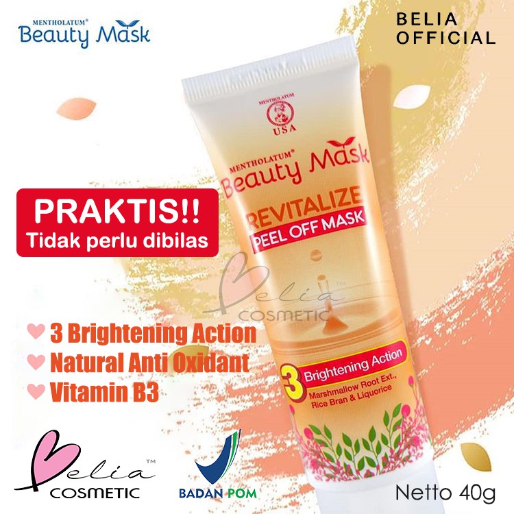 ❤ BELIA ❤ MENTHOLATUM Beauty Mask Revitalize Peel Off Mask Brightening 40g | masker pencerah Rohto