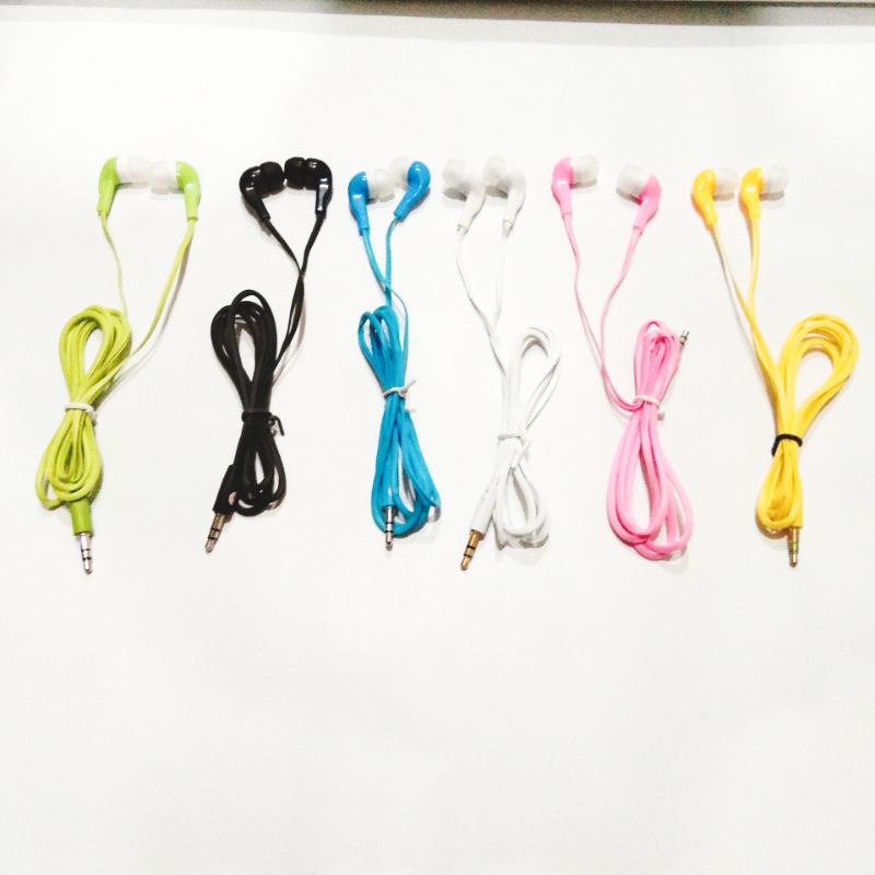 CIE Headset Warna Warni Hijau Hitam Biru Putih Pink Kuning Earphone Kabel SQ