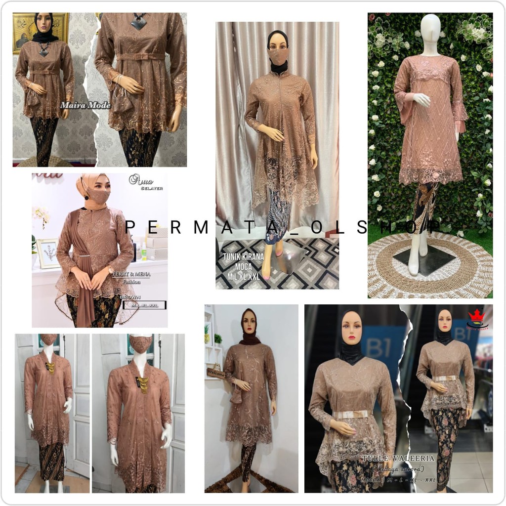 Seragam Setelan Kebaya Brukat / Kebaya Tunik Seragam / Kebaya Modern / Atasan Kebaya / Kebaya