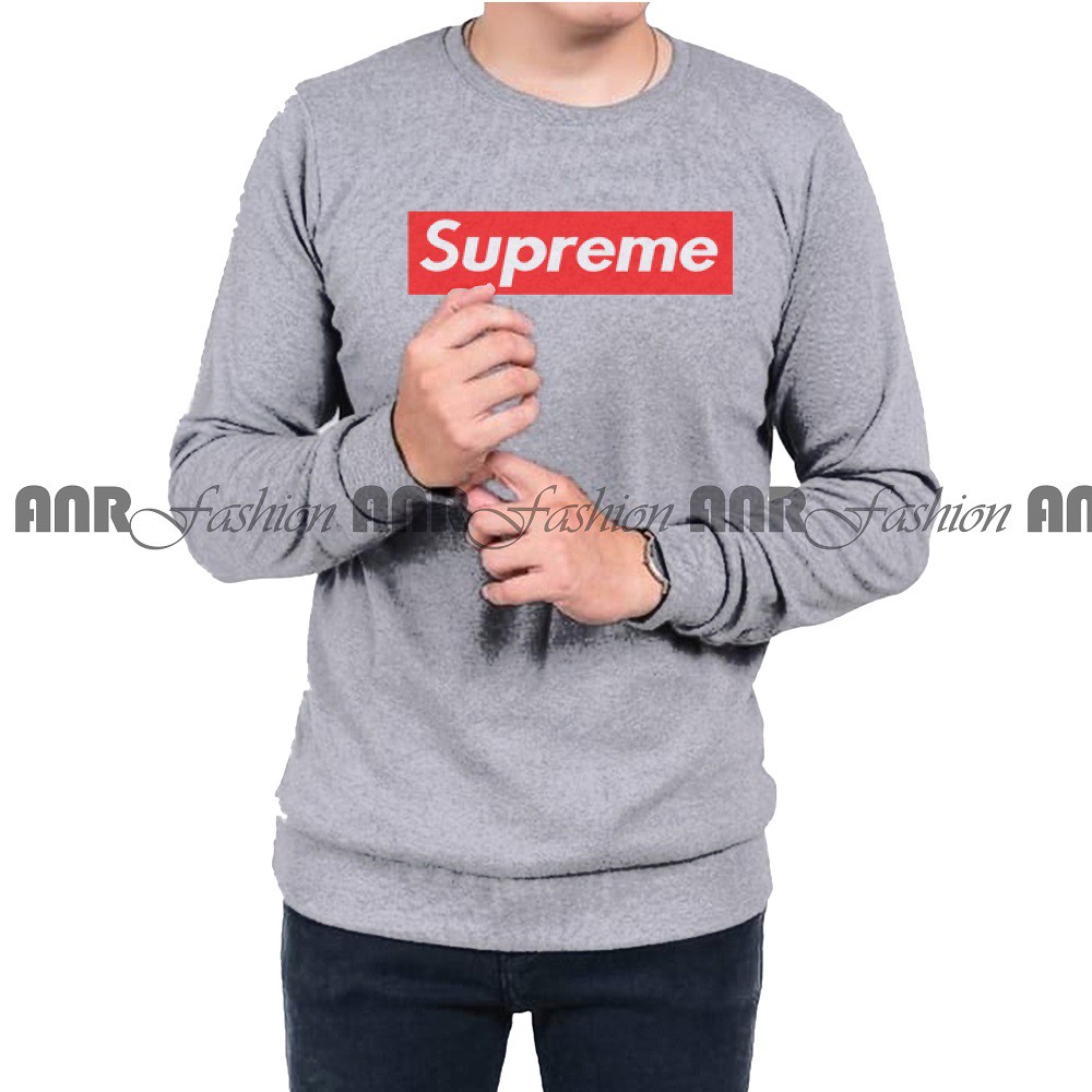 Sweater Supreme Basic Oblong Supreme Pria/Cowok - Hitam/Abu Misty/Merah/Biru Navy