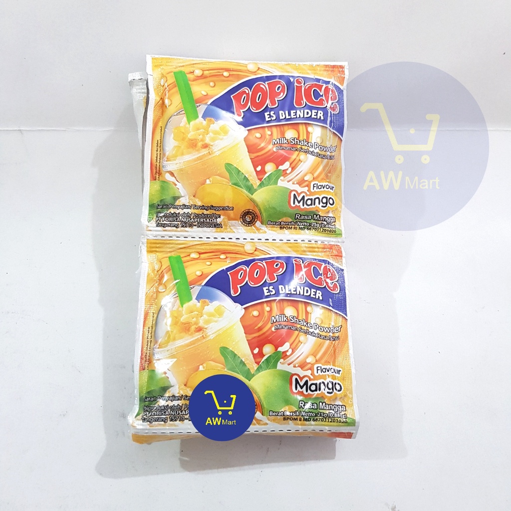POP ICE RENCENG (25 GRAM X 10'S - CHOCOLATE/STRAWBERRY/CHOCO MALT/MANGGA/MELON