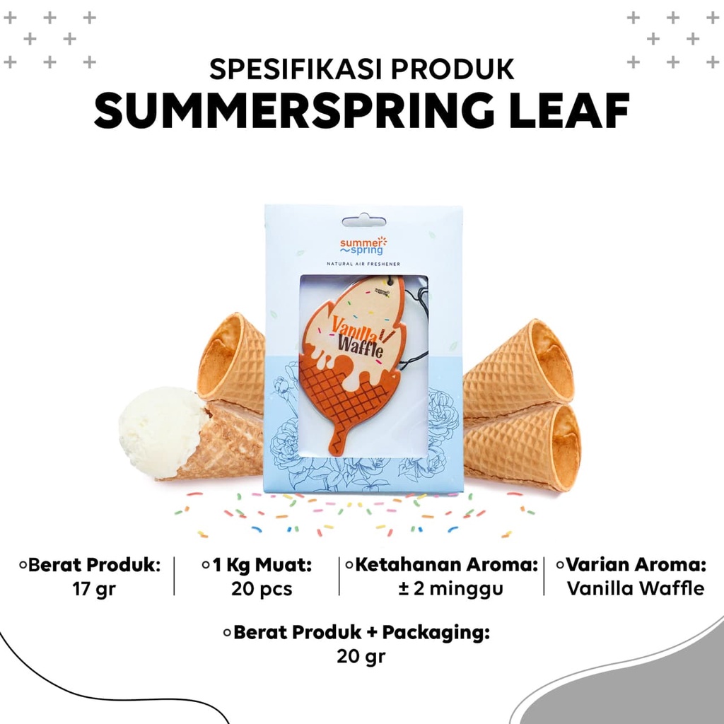 Parfum Mobil Pengharum Ruangan Pewangi Kamar Tidur Harum Summer Spring | Leaf | Aroma Vanilla Waffle