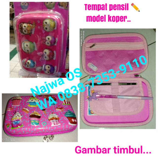 

(SALE) Pencil Case Hardtop 3D / tempat pensil karakter