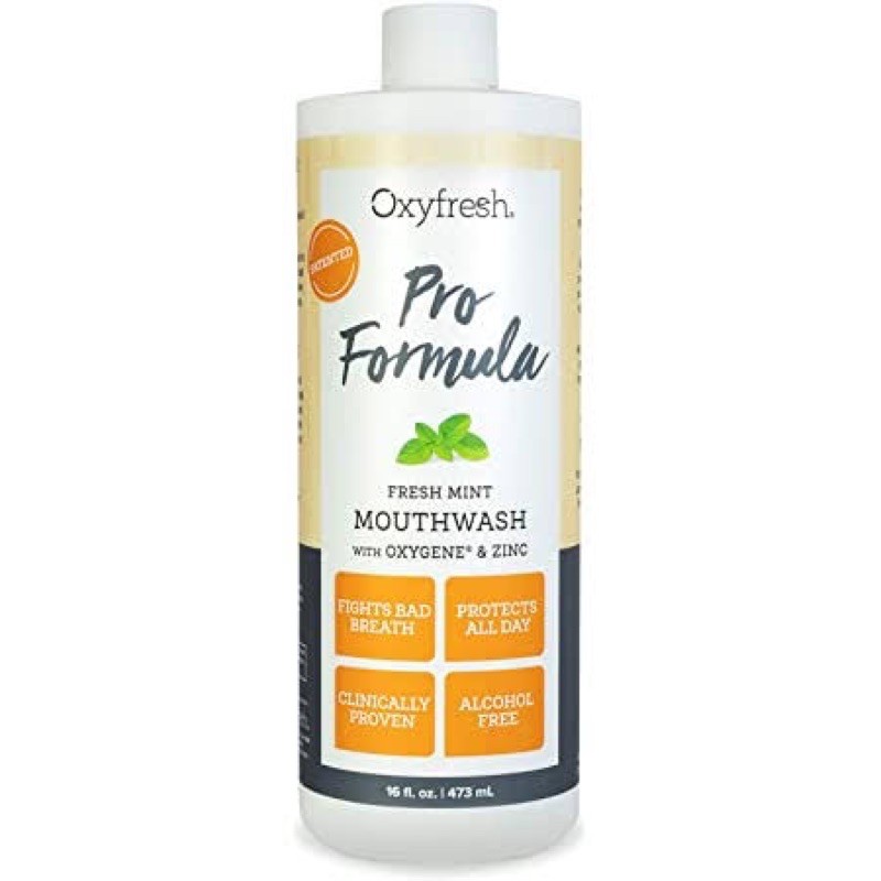 oxyfresh mouthwash pro formula fresh mint obat kumur zinc mouthrinse 89 dan 473 ml with oxygene