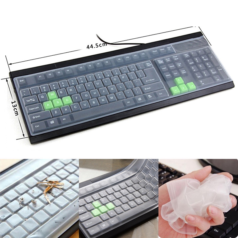 {LUCKID}New 1PC Universal Silicone Desktop Computer Keyboard Cover Skin Protector Film Cover