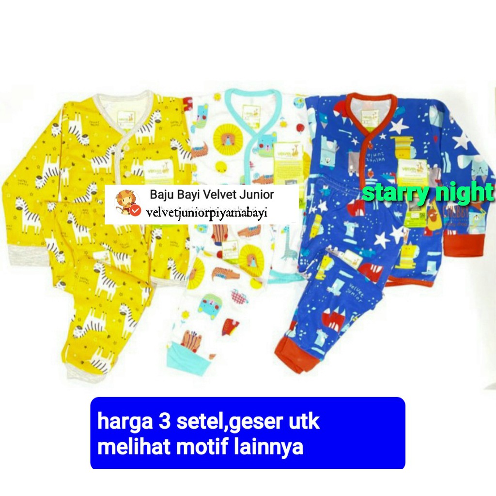 Velvet Junior paket 3 setel Panjang  (SML LB XL XXL)