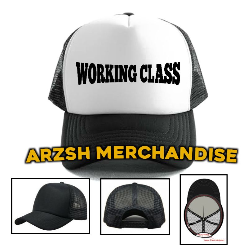Topi Working Class Trucker - Topi Trucker Jaring Working Class Hitam Putih