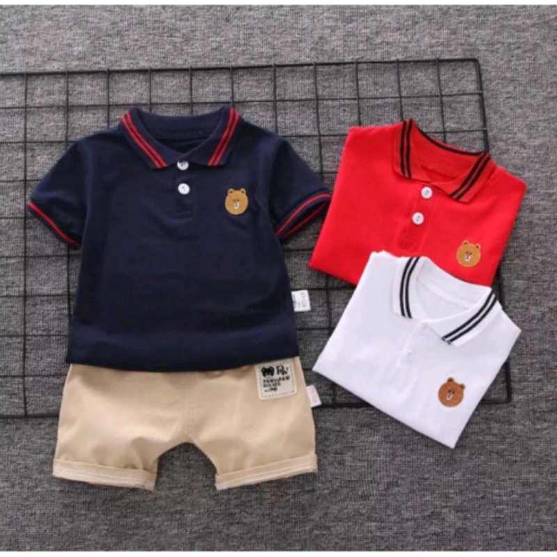 SETELAN BAJU ANAK ANAK 1-5 TAHUN PAKAIAN BAJU ANAK POLO BEAR ANAK LAKI-LAKI