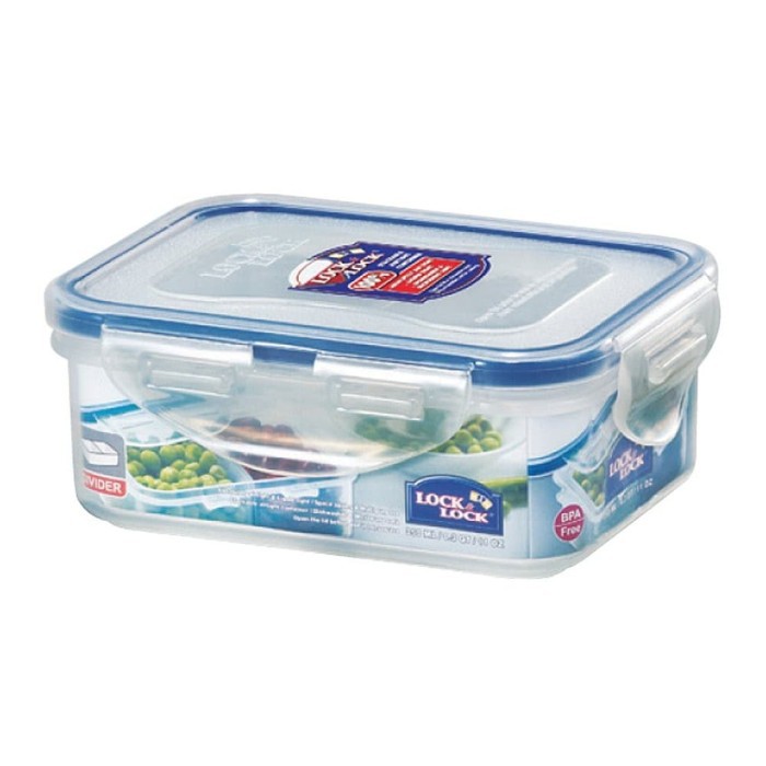 HPL 806 C RECTANGULAR SHORT FOOD CONTAINER WITH DIVIDE 350ML LOCK &amp; LOCK