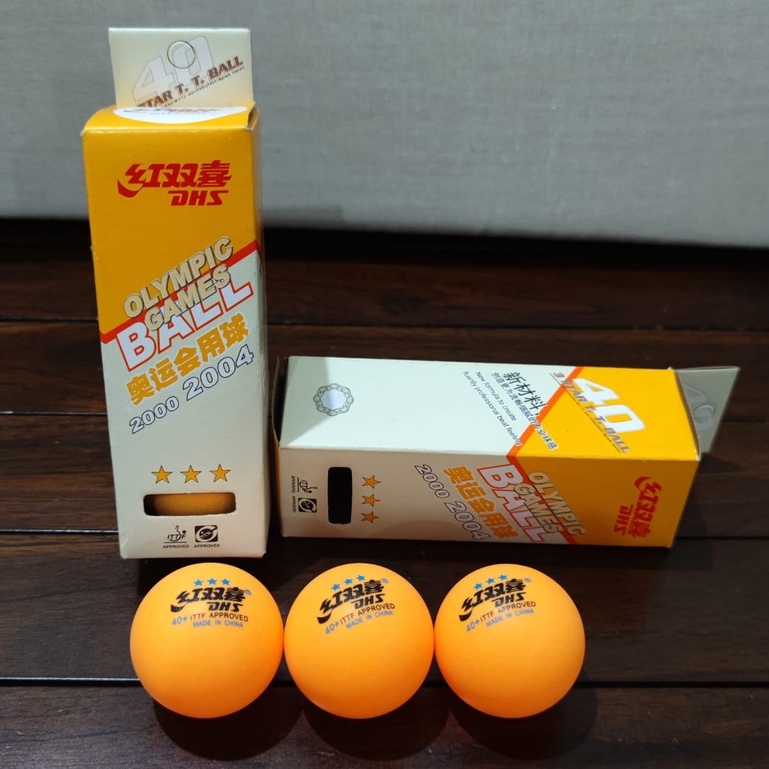 BOLA PINGPONG DHS PLASTIC ISI 3 STAR 3 - Bola Tenis Meja DHS ISI 3 - BOLA PING PONG DHS