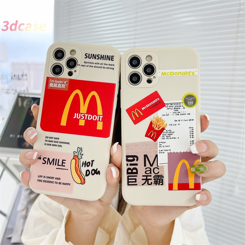 McDonald's Soft TPU Case Xiaomi Redmi 9C NFC 9A 9i 9T 9 Power 10X POCO M2 PRO Redmi Note 9 8 10 10S 9 PRO MAX 9S Xiaomi Redmi POCO X3 NFC X3 PRO M3 A15 A15S A35 A54 A9 A5 A53 2020 A7 A5S A12 A53S C21 C25 MCDonald's Straight Edges Back Cover