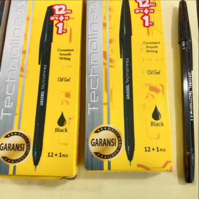 

Pulpen Greebel (12+1) hitam 0.5