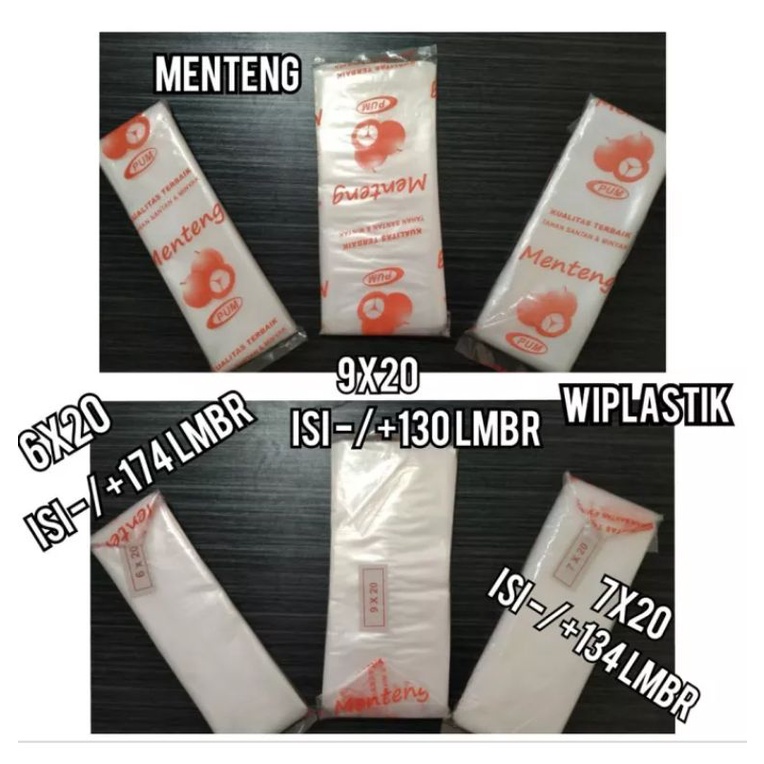 PLASTIK MENTENG UKURAN 1/2KG HARGA 1 PAK