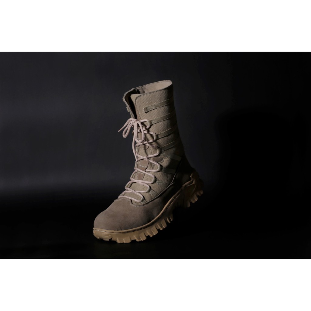 Sepatu Boots Pria Ninja Safety Tactical PDL TNI Polri - Cream Edition