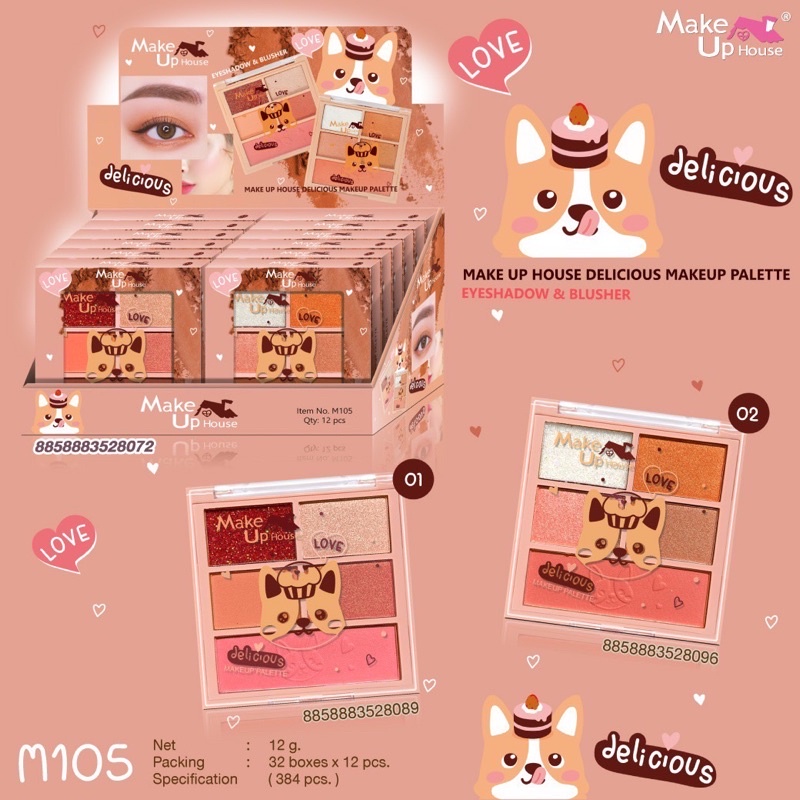 DELICIOUS MAKEUP HOUSE/MAKEUP PALETTE/DELICIOUS M105/EYESHADOW &amp; BLUSHER