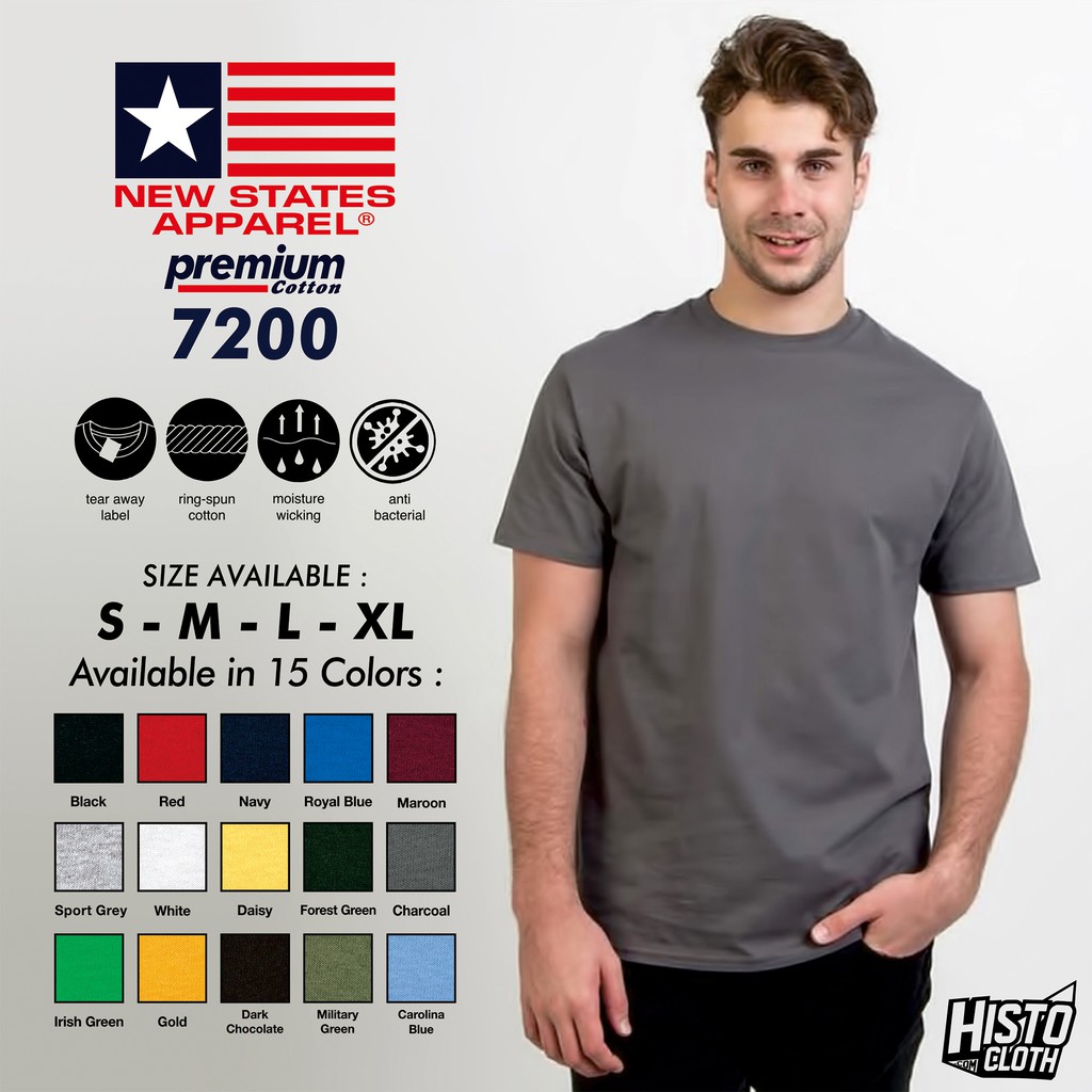 Kaos Polos Baju New States Apparel NSA Premium Cotton Kaos Polos Baju New States Apparel NSA Premium Cotton