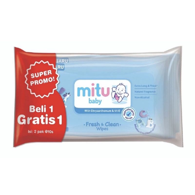 MITU Baby Travel Pack 10s  Buy 1 Get 1 - Blue