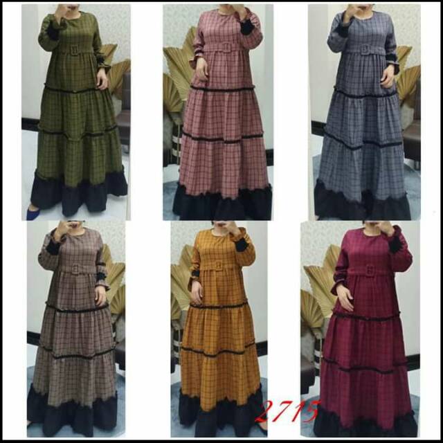 Baju Gamis Rempel Canda Susun Kombinasi Shopee Indonesia