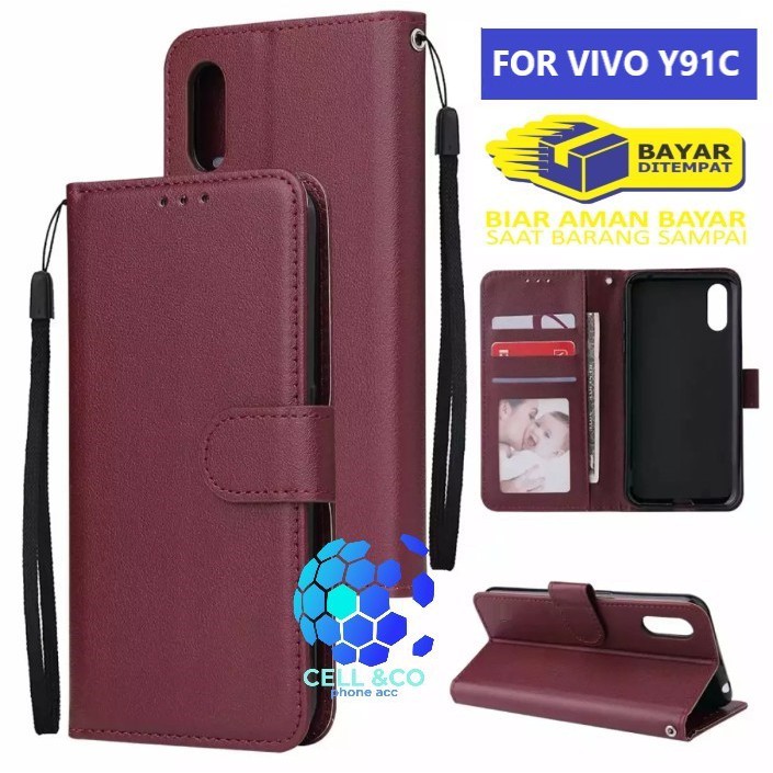 Flip cover VIVO Y91C Flip case buka tutup kesing hp casing flip case leather wallet