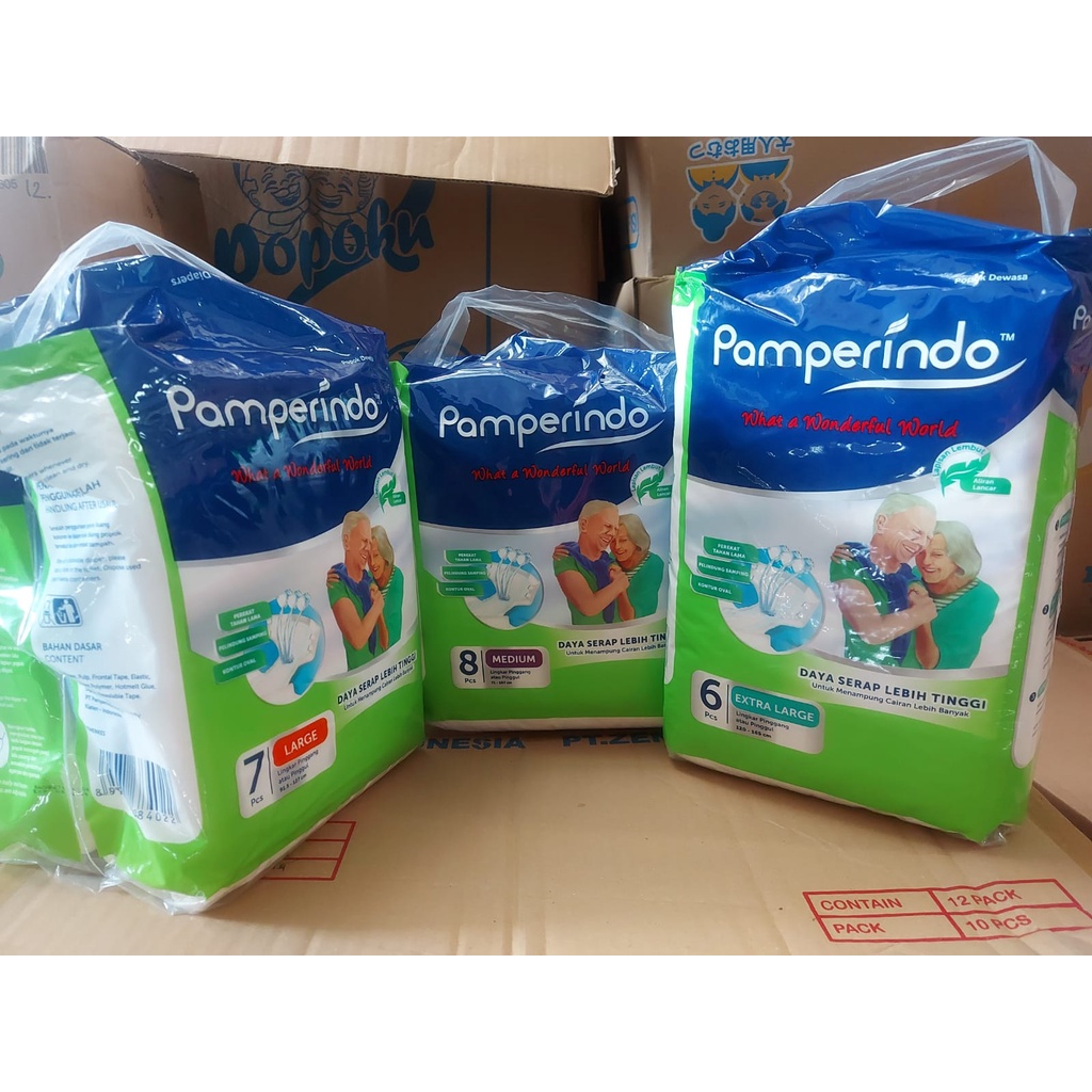 Pamperindo Popok Dewasa Perekat Pamperindo Dewasa Diapers Dewasa Size M 8/ L 7 / XL 6