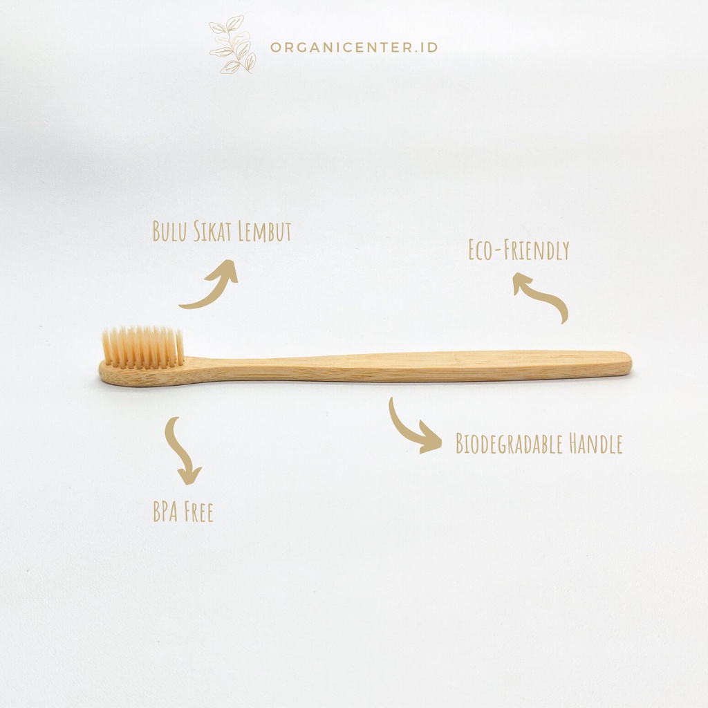 Sikat Gigi Bambu Bamboo Toothbrush Kayu Ramah Lingkungan Eco Friendly Lembut Soft