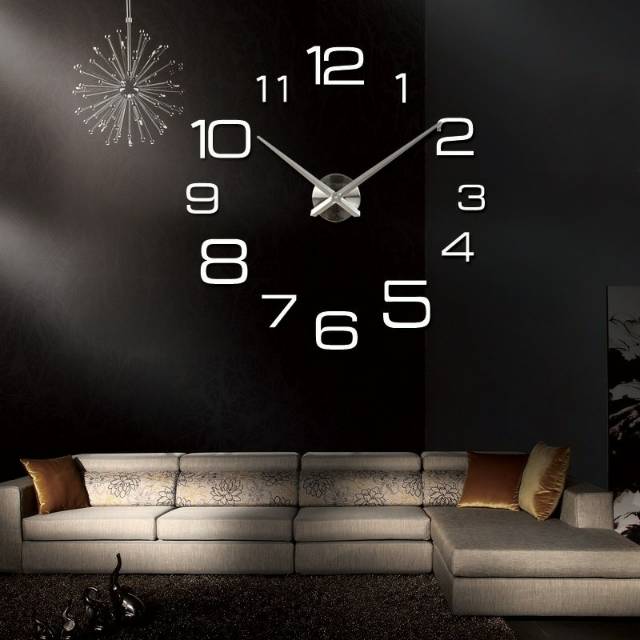 Mall Jam Dinding Besar DIY Giant Wall Clock Quartz Creative Design 90cm Model Numeral - DIY-108