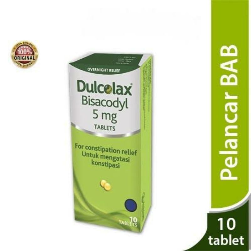 (ORIGINAL) Dulcolax Tablet 5 Mg Isi 10 Tab Jual Ecer Per Box ( Obat Susah Bab / Konstipasi / Sembeli