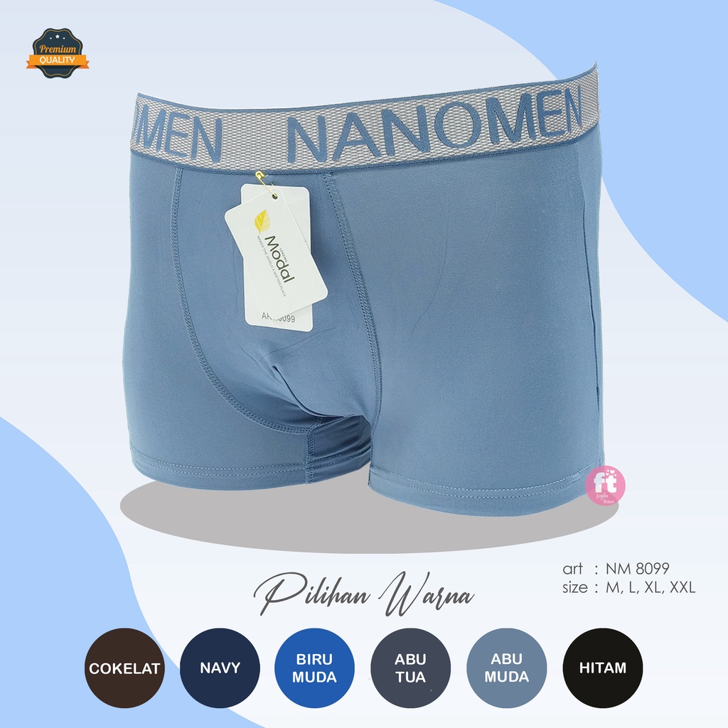 NANOMEN | Celana Dalam Boxer Pria / Celana Dalam Segi4 Pria / art NM 8099