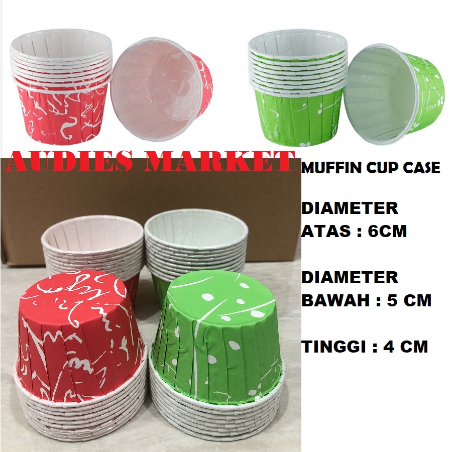 Muffin Cup Cake Curling Diameter 5 cm Tinggi 4 cm RED GREEN