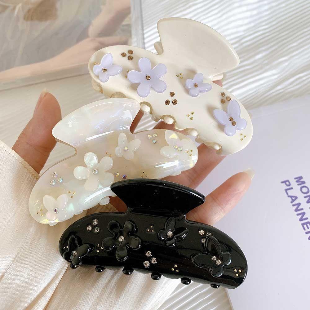 NICKOLAS1 Diamond Hair Claw Trendy Geometric Simple Flower Hiasan Kepala Cuci Muka Perempuan Mandi Gadis Women Hair Clip