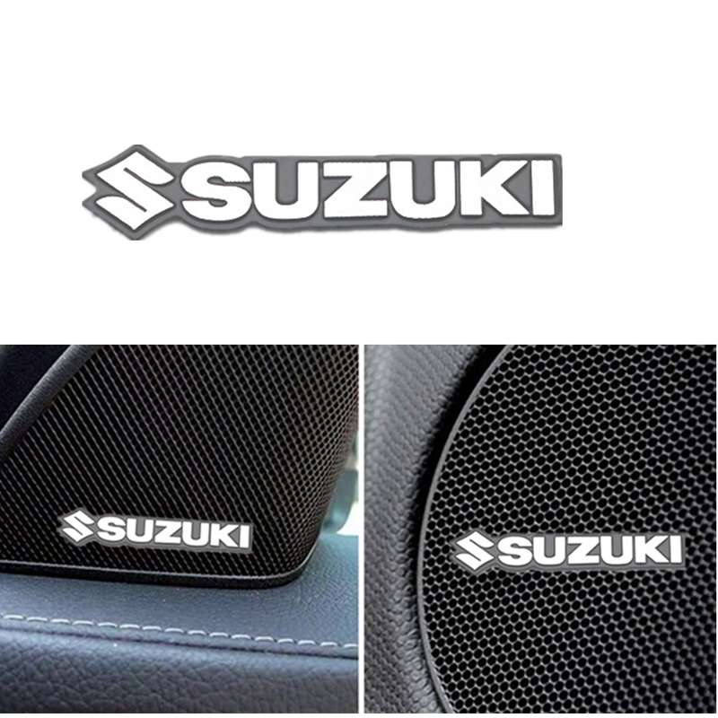 4 Buah 3D Aluminium Emblem Interior Speaker Audio Lencana Stiker untuk Suzuki ERTIGA Swift XL7 SX4 Jimny Vitara Jimny