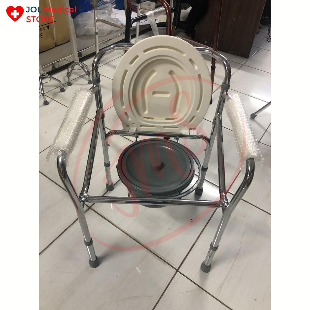 Comode Kursi BAB / Commode Chair Buang Air Besar Merek Juara Besi Chrome KOKOH TAHAN LAMA