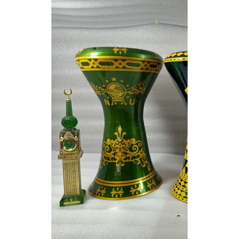 Darbuka bahan aluminium cor logo NU