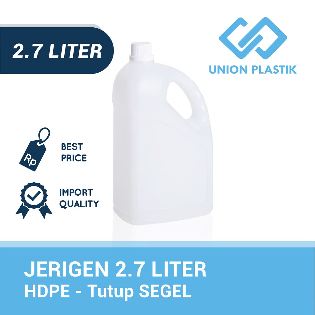 Jerigen 2.7 lt Tutup Segel ( Luar dan dalam )