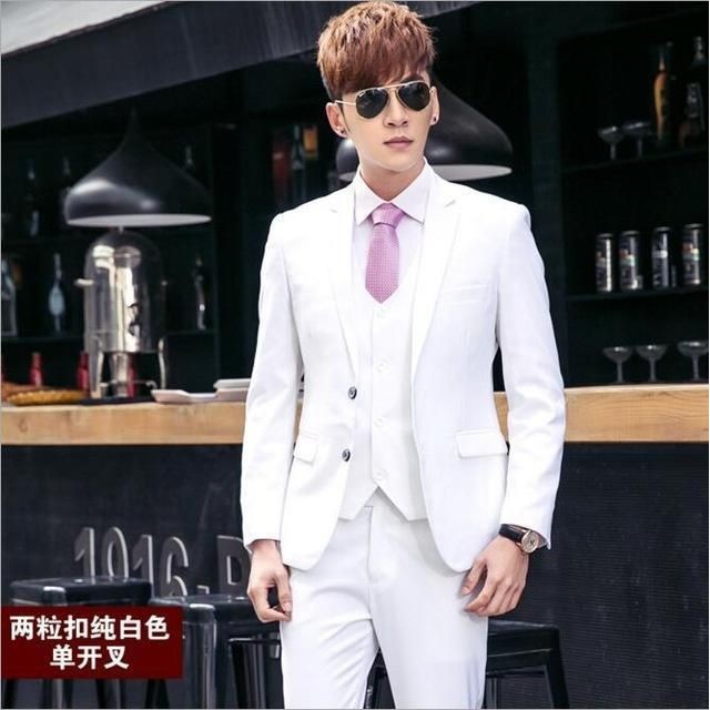 SETELAN BLAZER PRIA SEMI FORMAL SUPER NANSUTKAI WHITE 3IN1 ORIGINAL HIGH TWIST SLIMFIT STYLE