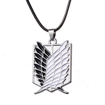 Kalung Dengan Liontin Logo Anime Attack on Titan Survey Corps