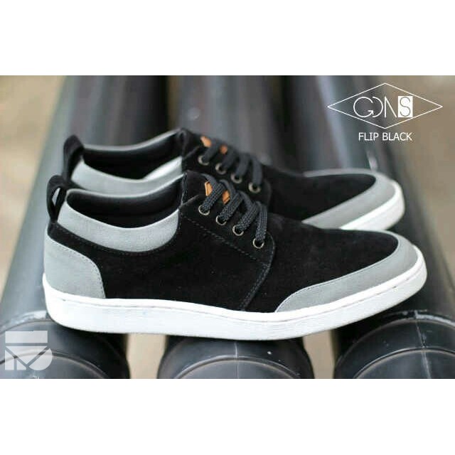 Flip Grey | Sepatu Kets Casual Santai Kasual Laki Pria Cowok Sneakers Footwear Ori | FORIND x GDNS