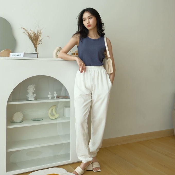 Laura Jogger Pants - Long Pants - Celana Wanita Casual - Korean Style