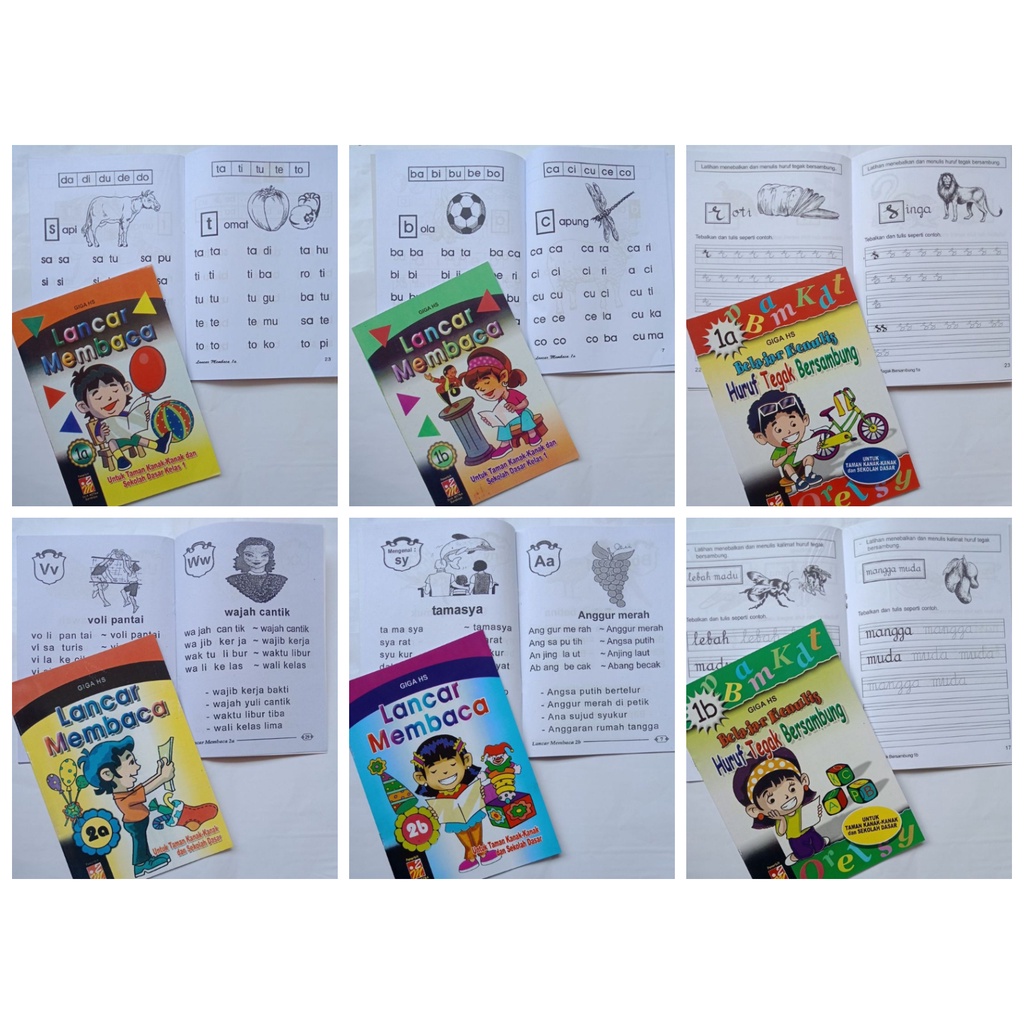 Jual Buku Anak TK SD Lancar Membaca 1a 1b 2a 2b - Belajar Menulis Huruf ...