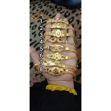 gelang titanium ori anti karat/warna emas 999 ada kode pm 999