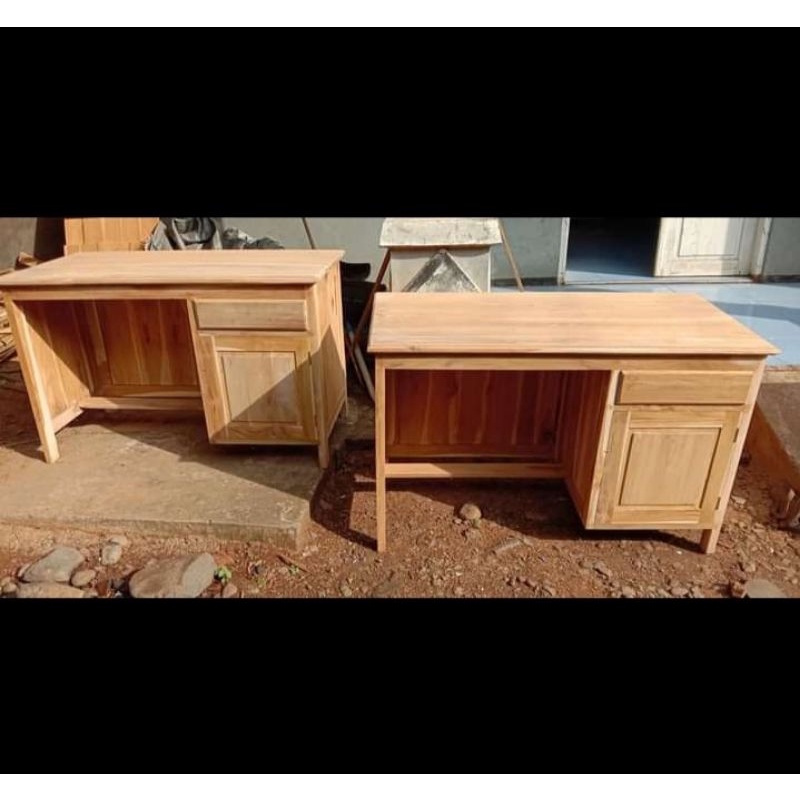 Meja kantor kerja jati mentahan