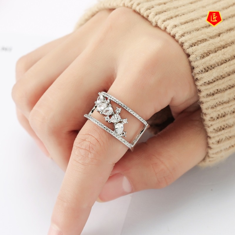 [Ready Stock]Fashion Personality Diamond-Studded Ring