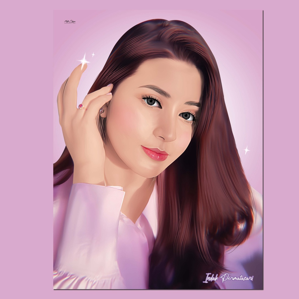 

Digital Painting + Cetak 12 R + Spanram Kayu