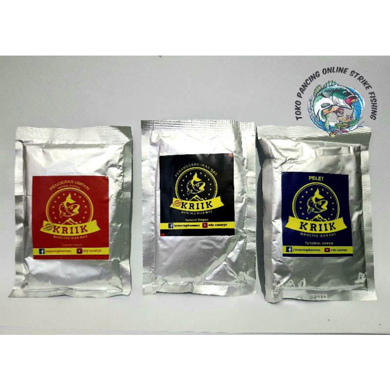 Pelet Kriik 1 paket (3 sachet/bungkus) umpan ikan mas